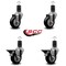 Service Caster 3.5'' Black Poly Wheel Swivel 1-5/8'' Expanding Stem Caster Set 2 Brakes, 4PK SCC-EX20S3514-PPUB-BLK-2-PLB-2-158 - alternate 5